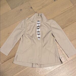 Carlisle Beige Jacket blazer with beaded Accents Xs/0